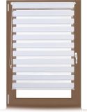 Merkloos Relaxdays Rolgordijn - 96 x 156 cm - lichtdoorlatend - Polyester - Wit/Transparant