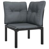 vidaXL 6-delige Loungeset Poly Rattan Zwart en Grijs