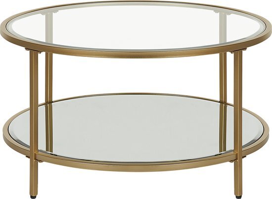 Beliani birney - salontafel-goud-veiligheidsglas