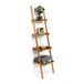 Relaxdays Ladderrek Bamboe Rek 4 Planken Trappenrek Wandrek Houten Rek
