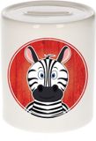 Bellatio Decorations Shoppartners Bv Vrolijke zebra dieren spaarpot 9 cm - keramiek - spaarpotten voor kinderen