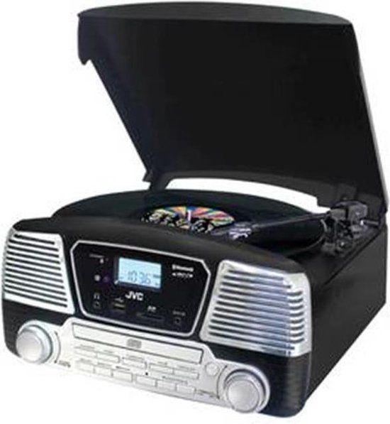 JVC RD-F327B Platenspeler - Zwart - Met CD-speler - Riem aandrijving