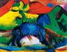 Franz Marc Impression sur toile Cheval bleu 80x60cm
