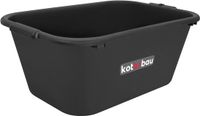 KOTARBAU® Mortelkuip, Mortelbak, Kunststof, 55 L, 66x45x28 cm, Zwart, Rechthoekige Metselkuip, Metselbak, voor Bouwplaats en Tuin, Cementbak, Kunststof Speciekuip