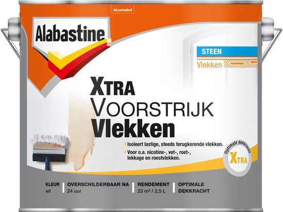 Alabastine Xtra Voorstrijk Vlekken - Wit - 2,5 liter