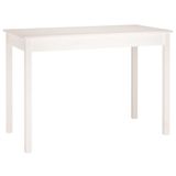 VidaXL Eettafel 110x55x75 cm massief grenenhout wit