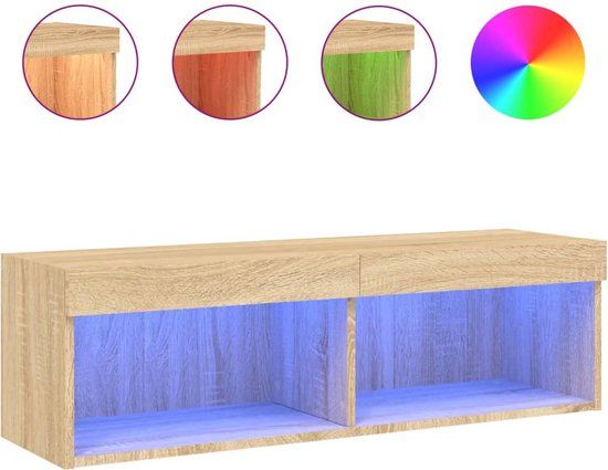 vidaXL Tv-meubel met LED-verlichting 100x30x30 cm sonoma eikenkleurig