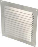 Amig Ventilatierooster/muurrooster met gaas - 150 x 150mm - aluminium - zilver - schoepenrooster