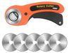 Couteau rotatif 45 mm avec 5 lames de rechange, coupe-poussière, conception ergonomique
