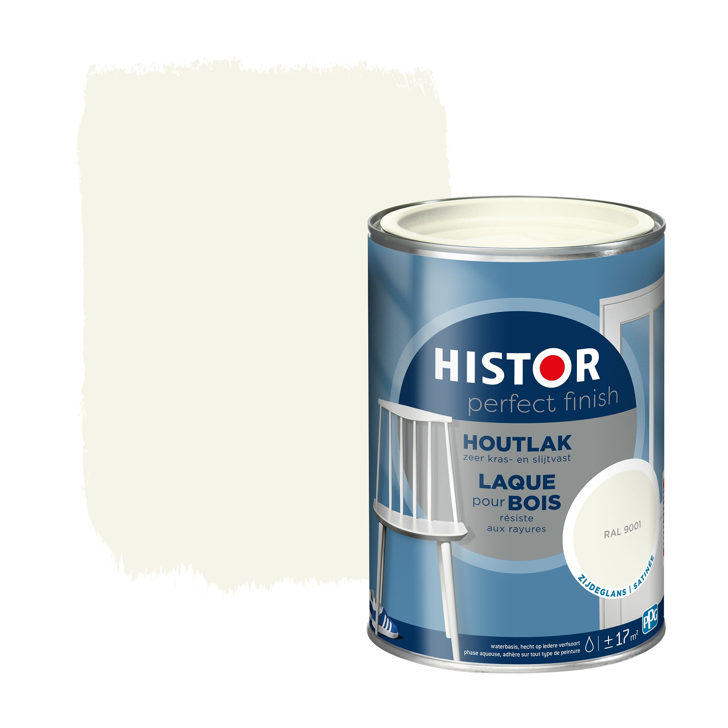 Histor Perfect Finish houtlak RAL 9001 zijdeglans 1.25 liter