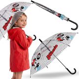 sarcia.eu DISNEY Minnie Mouse Kinderparaplu VOOR MEISJES, transparante OPVOUWBARE AUTOMATISCHE paraplu
