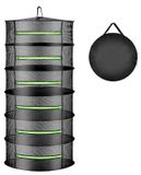Étagère de séchage d'herbes - 6 niveaux nylon pliable - Noir