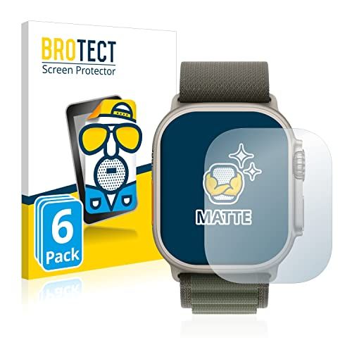 brotect 6x Antireflecterende Beschermfolie compatibel met Apple Watch Ultra (49 mm) Anti-Glare Screen Protector, Mat, Ontspiegelend