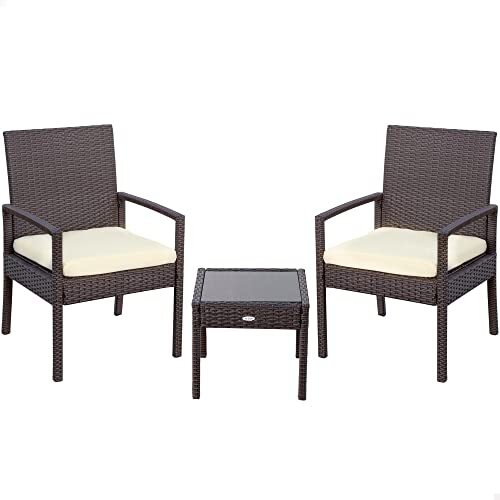 AKTIVE 61068 rotan tuinmeubelen met 2 stoelen + 1 tafel