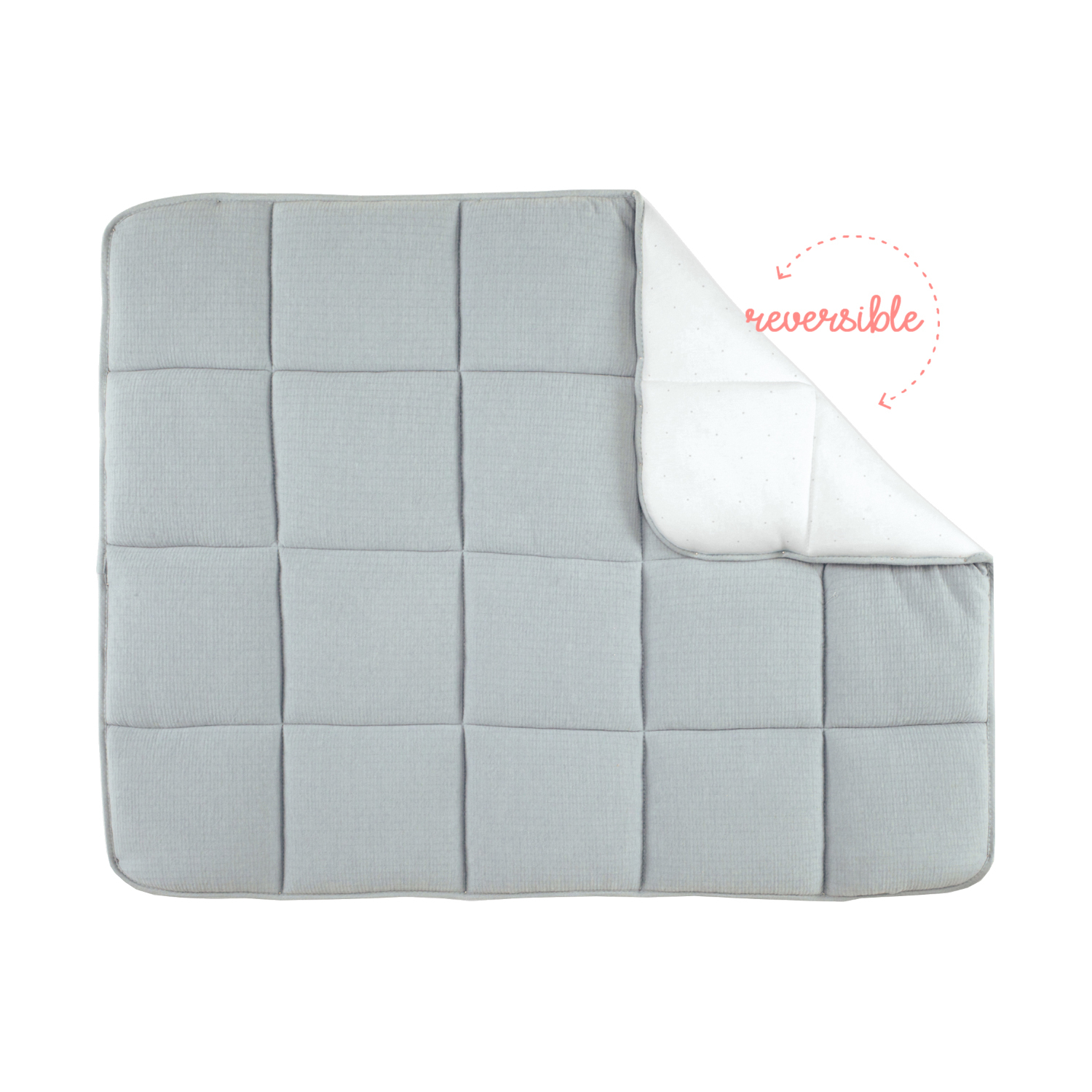 Bemini Quilted Boxkleed Medium Grijs 75 x 95 cm grijs