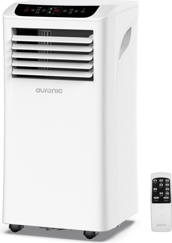 Auronic Mobiele Airco - 10.000 BTU - 4-in-1 - Airconditioning met 2 Raamafdichtingskits - Ventilator - Ontvochtiger - tot 25m² koelen