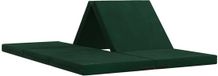 vidaXL Canapé-lit pliable 140 x 67 x 15 cm vert foncé