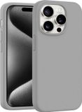 Coverzs luxe siliconen MagSafe hoesje geschikt voor iPhone 16 Pro (grijs)