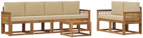 vidaXL - Extérieur - canapé - ensemble - 7 - pièces - Naturel - et - Beige - Polyester