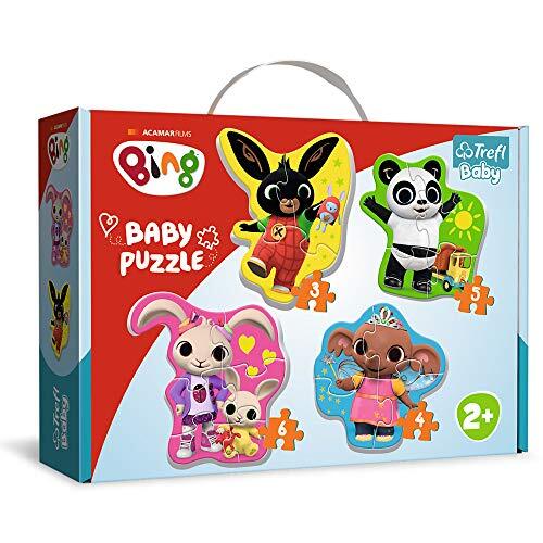 Trefl 36085 vrienden, Hase Bing van 3 tot 6 delen, 4 sets, Baby Classic, voor kinderen vanaf 2 jaar puzzel