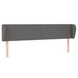 VidaXL Hoofdbord met randen 203x23x78/88 cm kunstleer grijs