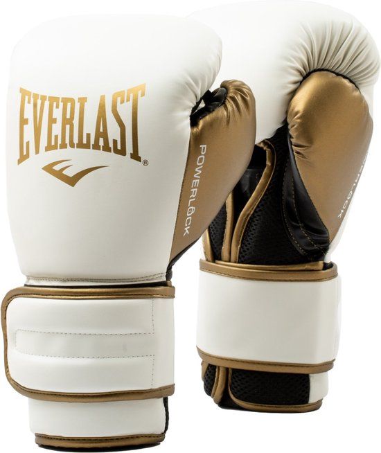 Everlast Powerlock 2R Training Glove - White/Gold - 16 oz