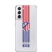 Étui de téléphone transparent officiel Atlético Madrid avec rayures et écusson