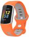 Strap-it Sport siliconen bandje met druksluiting - geschikt voor Fitbit Charge 5 / Fitbit Charge 6 (oranje/grijs)