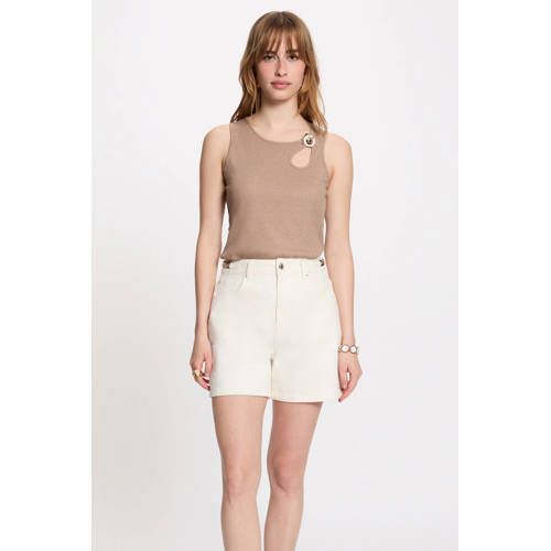 Morgan gemêleerde top met glitters - beige