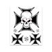 Quattroerre 6072 sticker doodskop kruis 10 x 12 cm