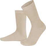 normani 3 paar sokken van kasjmier en merinowol met een comfortabele boord, beige, effen, unisex, maat 35-38