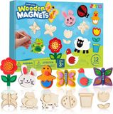 JOYIN Houten magneet-schilderkit, 12 stuks