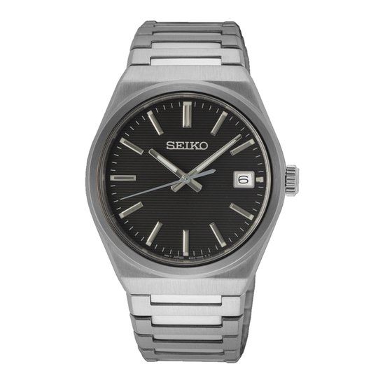 Seiko SUR557P1 Heren Horloge - Zwart - Zilverkleurig - Saffierglas - 39 mm