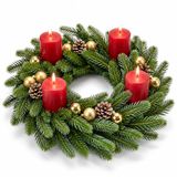 relaxdays Adventskrans Nordmann-spar, kunstkerstkrans, 60 cm