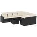 vidaXL 9-delige Loungeset met kussens, polyrattan, zwart