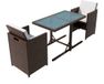 VidaXL Ensemble de bistro 3 pièces avec coussins poly rotin marron