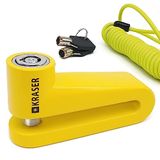 KRASER KR710Y Schijfvergrendeling Anti-Diefstal Hangslot Schijfslot ø10 Universele Motorfiets Scooter Fiets Step + Herinneringskabel