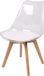 Urban Living DOORZICHTIGE SCANDINAVISCHE STOEL MET WIT KUSSEN EN HOUTEN POTEN x4