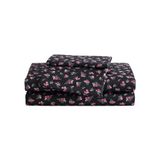 Betsey Johnson Twin Lakenset, zacht en lichtgewicht beddengoed, vervagings- en kreukbestendig (Bouquet Ditsy Zwart, Twin)