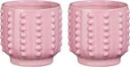 Mica Decorations Pot - 2x - boaz - gebobbeld - roze - 13 x 14 cm
