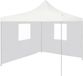 vidaXL Partytent met 2 zijwanden inklapbaar 3x3 m staal wit