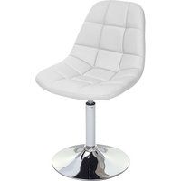 Générique HWC-A60 Set van 2 eetkamerstoelen, draaistoel, chroom ~ kunstleer wit