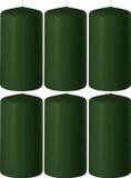Enlightening Candles 8x bougies cylindriques/tronconiques vert foncé 6 x 8 cm 27 heures de combustion - Bougies sans parfum vert foncé