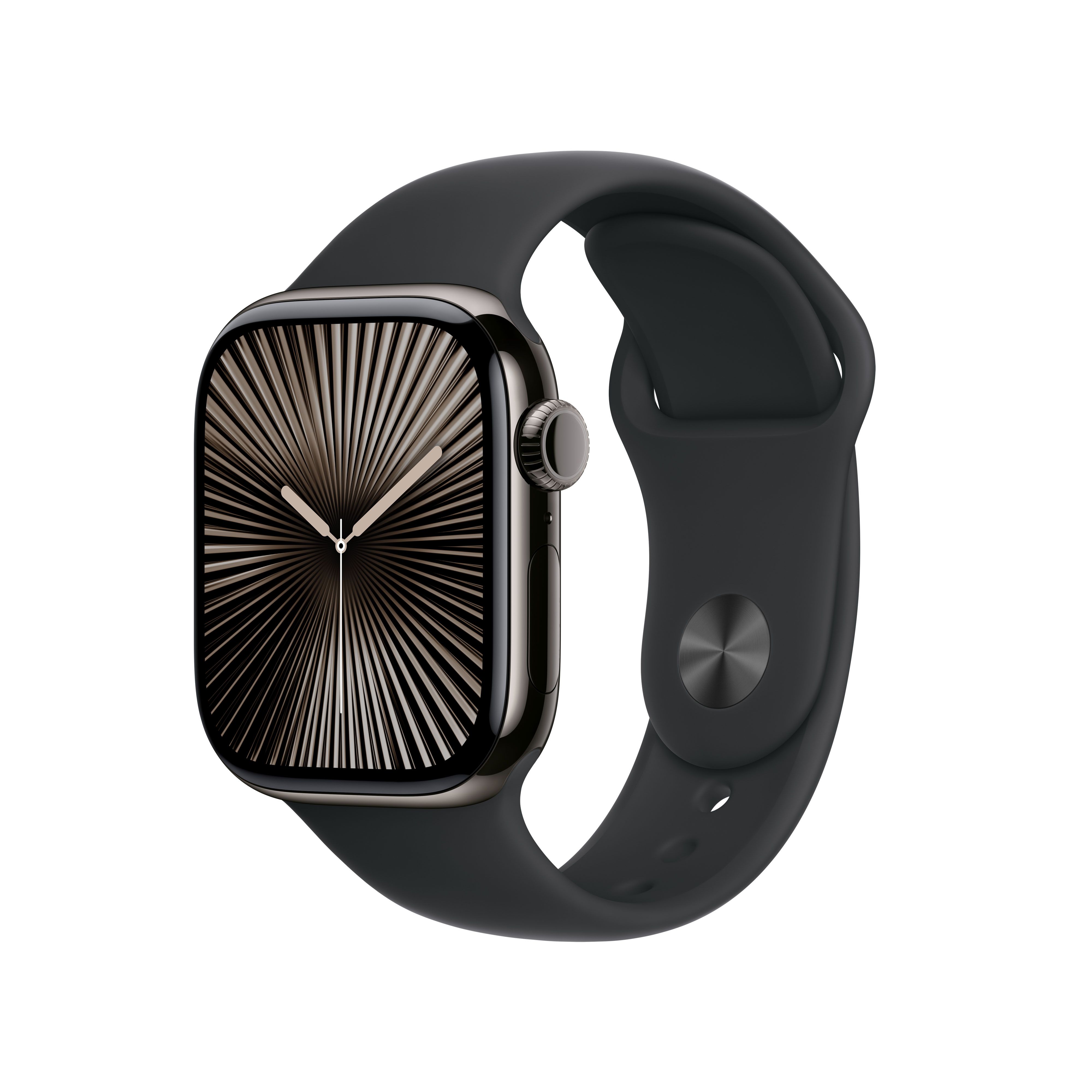 Apple Watch Series 10 42mm Slate Titanium Zwart Sportbandje (S/M)