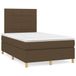 Maison Exclusive - Lit boxspring avec matelas et éclairage LED, brun foncé, 120x190 cm, textile