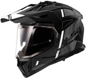 LS2 MX702 Pioneer II Hill Mat Zwart Wit Adventure Helm