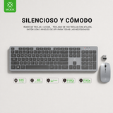Woox Draadloos Toetsenbord en Muis Combo, 2.4 GHz, Stil, 105 Toetsen, Spaans, Polssteun, 4D Ergonomische Muis, 800-1600 dpi, Plug-and-Play USB