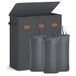 SONGMICS 42,2 Gallon (160 L) Wasmand, 3-vaks wasmand sorteerder met deksel, etiketten, verwijderbare voeringzakken, voor slaapkamer, donkergrijs URLH013G01