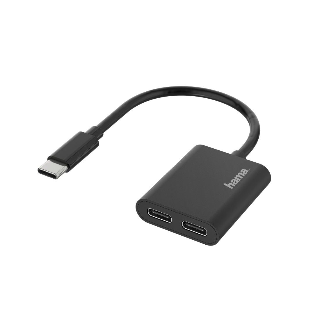 Hama USB Type-C naar 2xUSB Type-C Adapter - Zwart