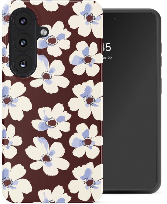 Selencia Hoesje - Geschikt voor Samsung Galaxy S26 - Backcover met Magnetische Ring - Choco Flower Pop